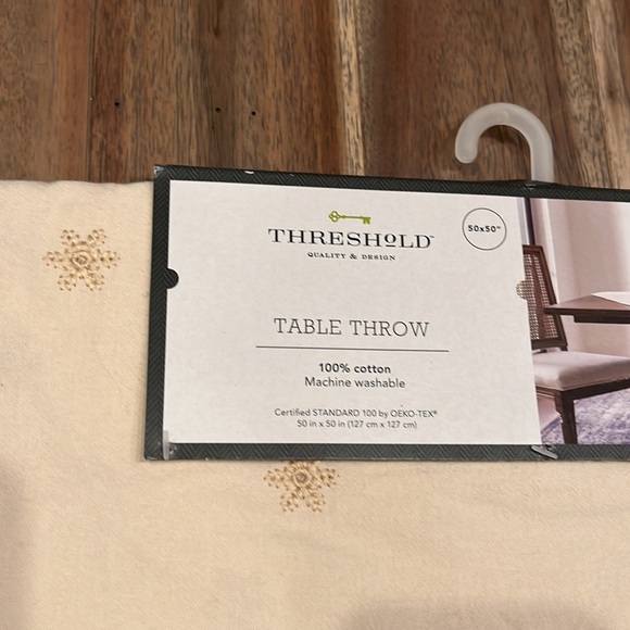 Threshold 50"X50" Snowflake Table Throw or Decorative Couch Throw Blanket - Picture 4 of 6